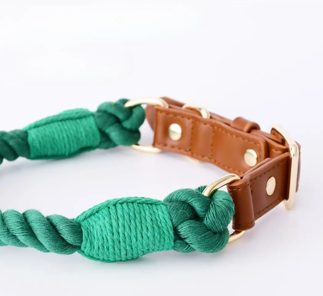 Leather & Rope Deluxe Collar