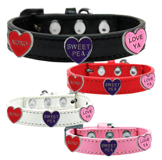 Pet Widget Fashion Collar-Conversation Hearts